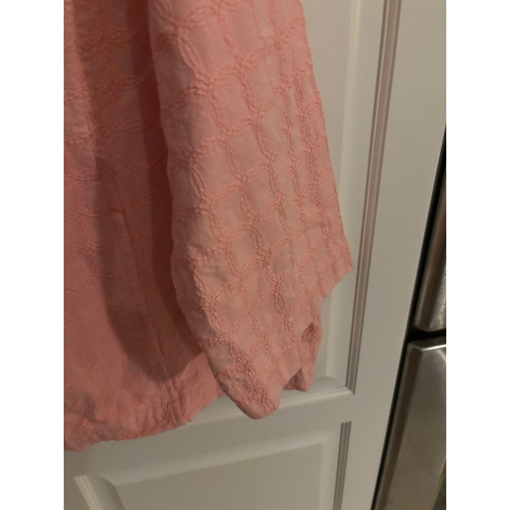 Life Style Woman Pink Cotton Embroidered Button Front Jacket 3/4 Sleeve Size 1X - Picture 5 of 8